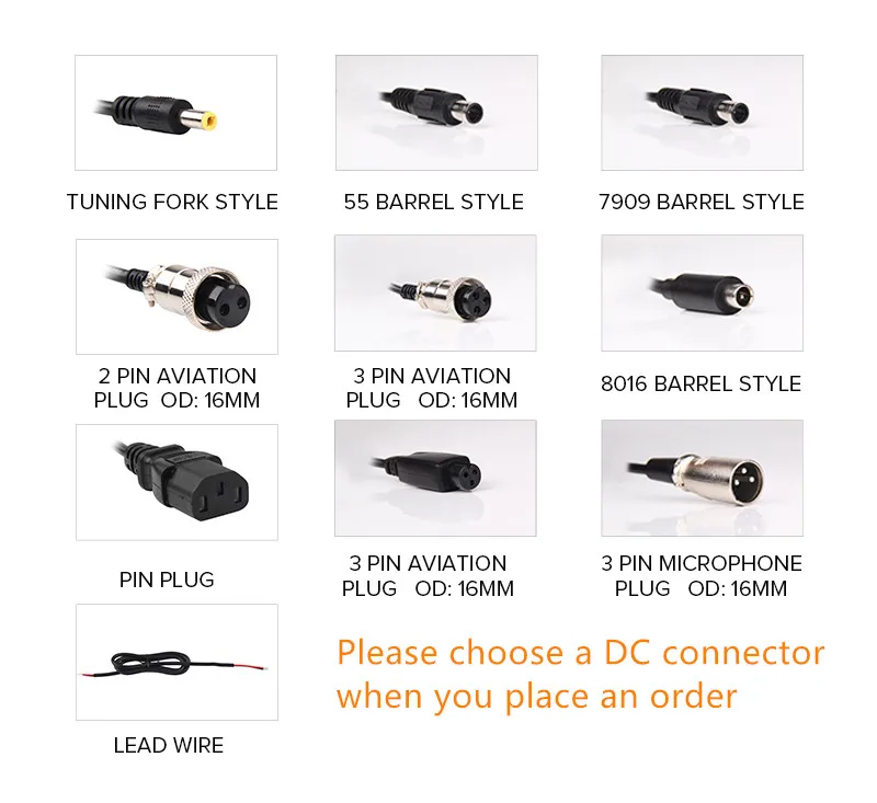 DC connectors choice