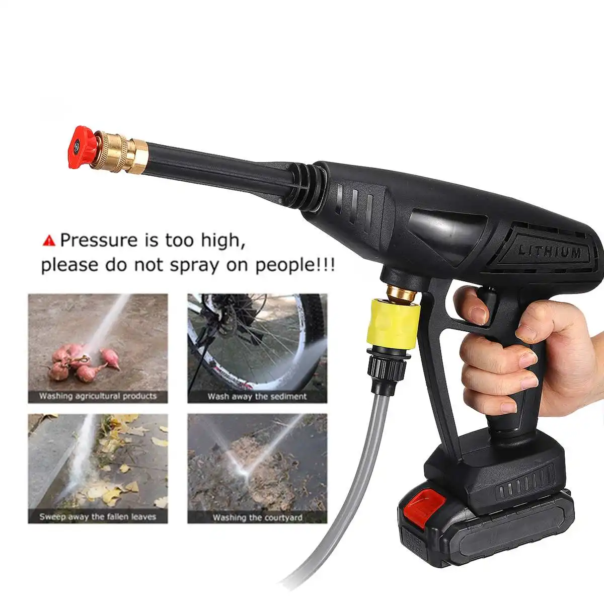 40BAR 48V Portable Washer Gun Wireless Car Washer High Pressure Car Wash Water Gun 1000W