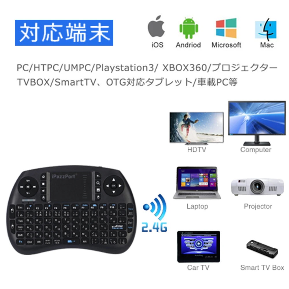 IPazzPort японская i8 Беспроводная мини-клавиатура с сенсорной панелью Air mouse для Android tv Box Mini PC 2,4 ГГц Беспроводная клавиатура для X96