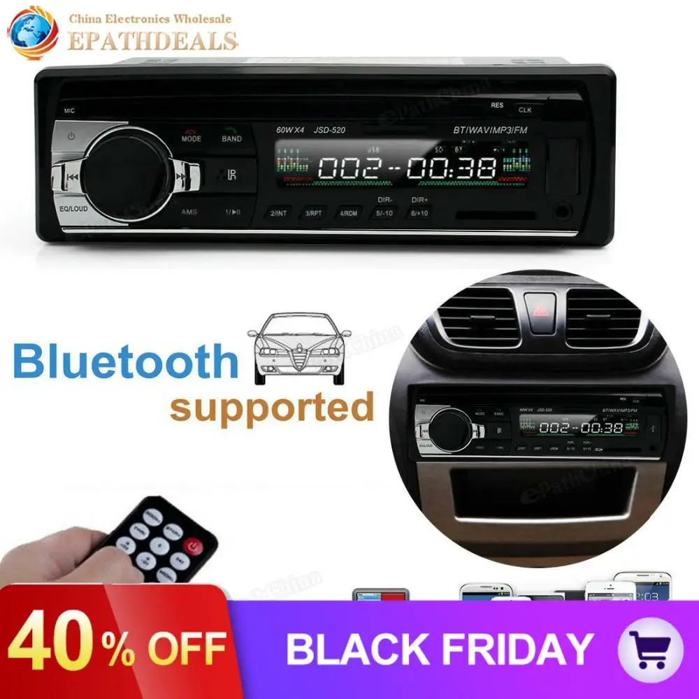 Цифровой Bluetooth Hands free автомобильный FM Радио стерео аудио музыкальный MP3 плеер/USB/SD с в тире слот AUX аудио вход
