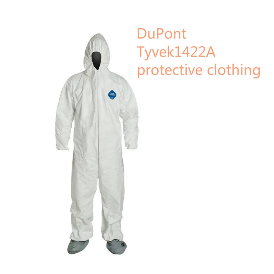 

Isolation Clothes Labour Suit tyvek1422A Dupont Tyvek Protective Coverall Elastic Cuffs Attached Hood Anti-static Chemical