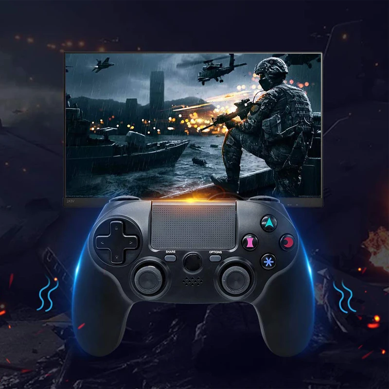 K ISHAKO для PS4 контроллер проводной, геймпад джойстик пульт дистанционного управления для Playstation 4/PS4 Pro/PS4 Slim/PC-черный