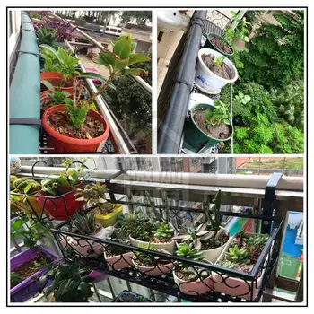 

60 Balcony flower rack hanging wrought iron railing wall hanging flower pot rack guardrail multi-layer rack hanging shelf window