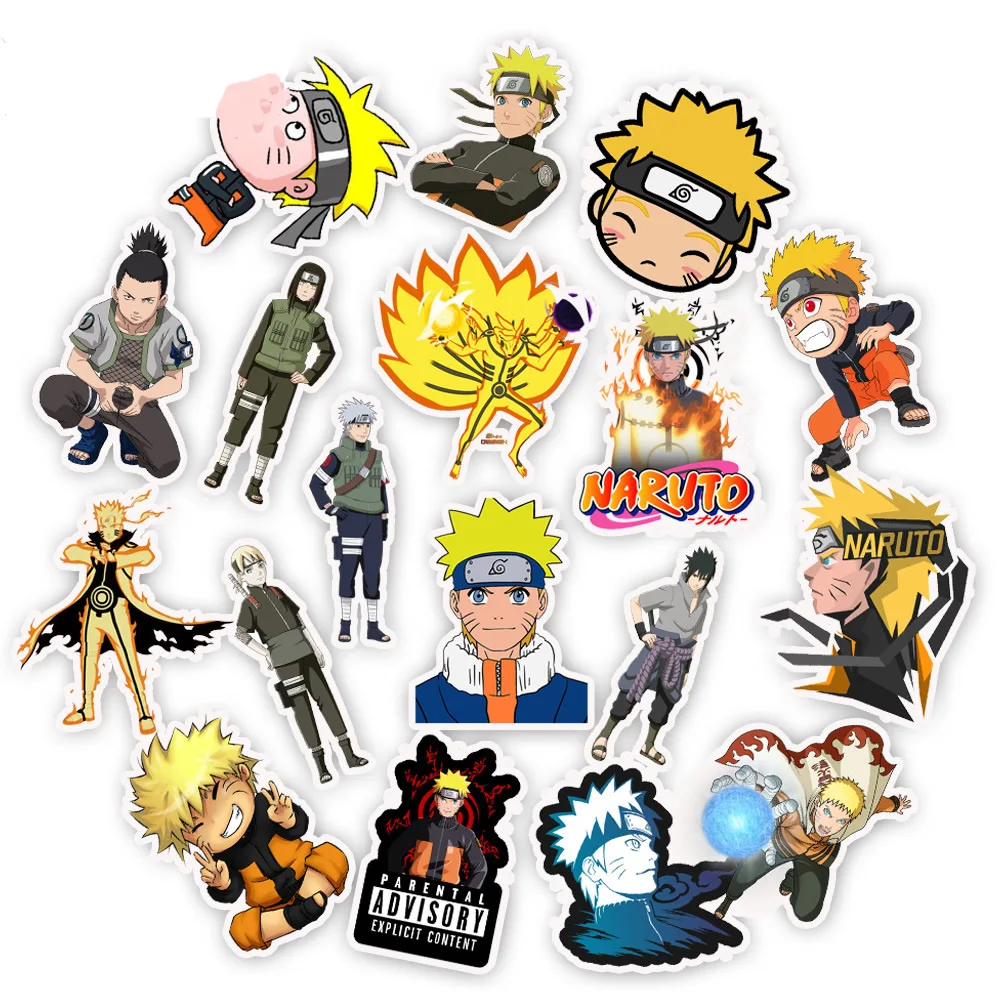 50 шт./упак. с рисованным аниме стикеры Naruto ПВХ Водонепроницаемый "сделай сам" для ноутбука чемодан для мотоциклов и автомобилей для укладки волос DIY веселые Стикеры Классические игрушки