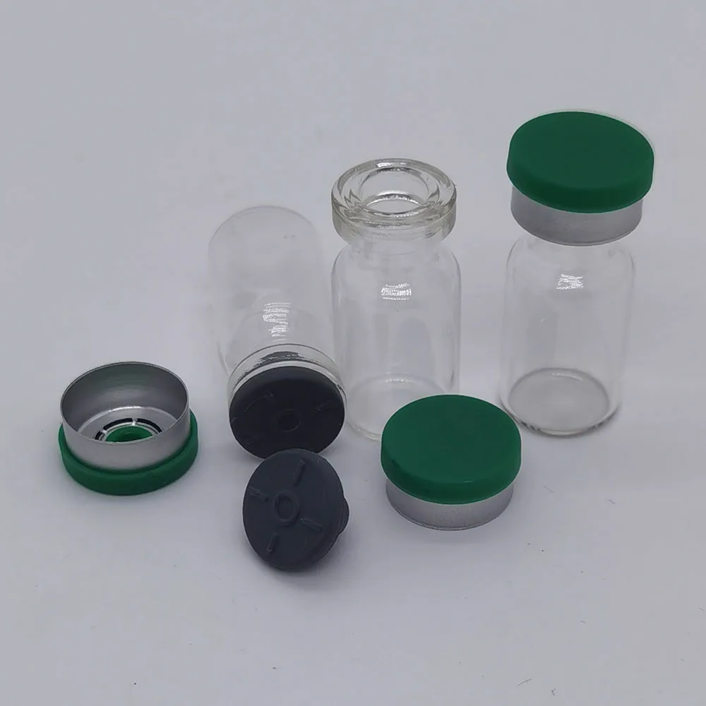 100pcs/lot 2ml Clear Injection Glass Vial with Filp Off Cap Pharmaceutica Sample Vials & Rubber Stopper