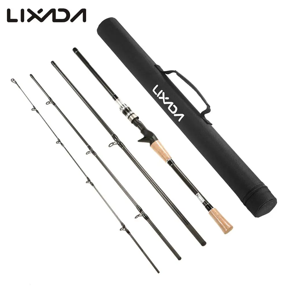 

Lure Fishing Rod 2.1M 2.4M 4 Section Power Carbon Fiber Spinning/Casting Travel Rod Fishing Pole With Rods Carrier Bag