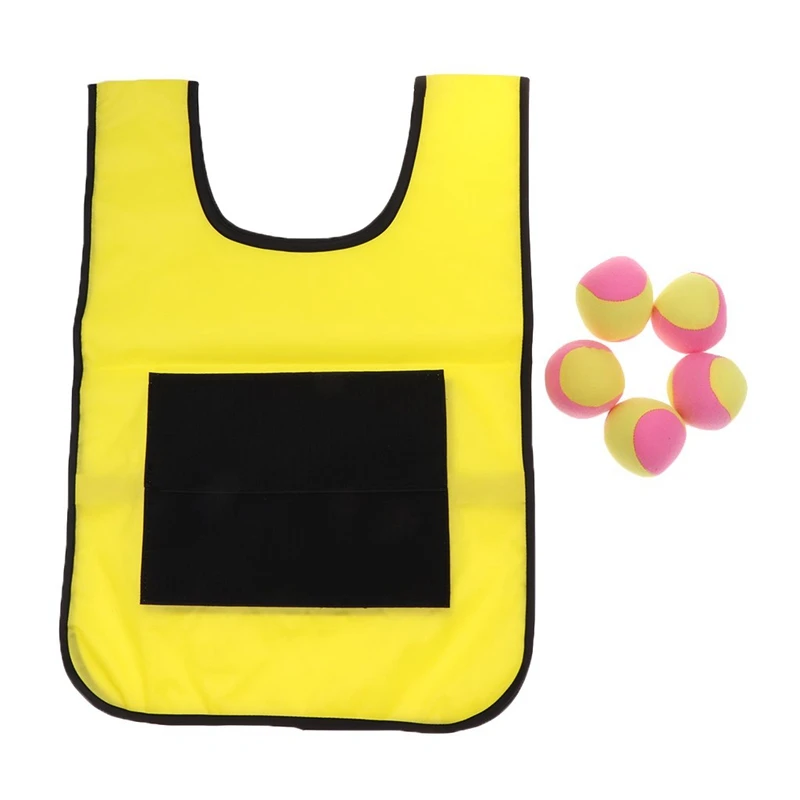 Game Props Vest Outdoor Parent-Child Interactive Vest Sticky Ball Outdoor Play Throwing Sticky Target Collective Game Vest Stick