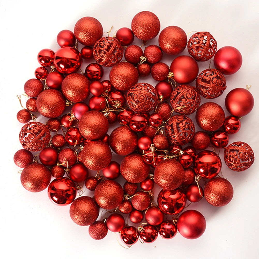100Pcs Solid Color Christmas Tree Balls Ornaments Baubles Home Party Hanging Ornament Gift Bright Xmas Home Christmas decoration