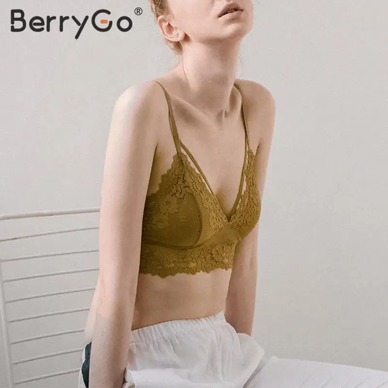 BerryGo Сексуальное цветочное кружевное интимное женское элегантное однотонное модное комфортное нижнее белье бюстгальтеры с вышивкой весенне-летний бюстгальтер без косточек