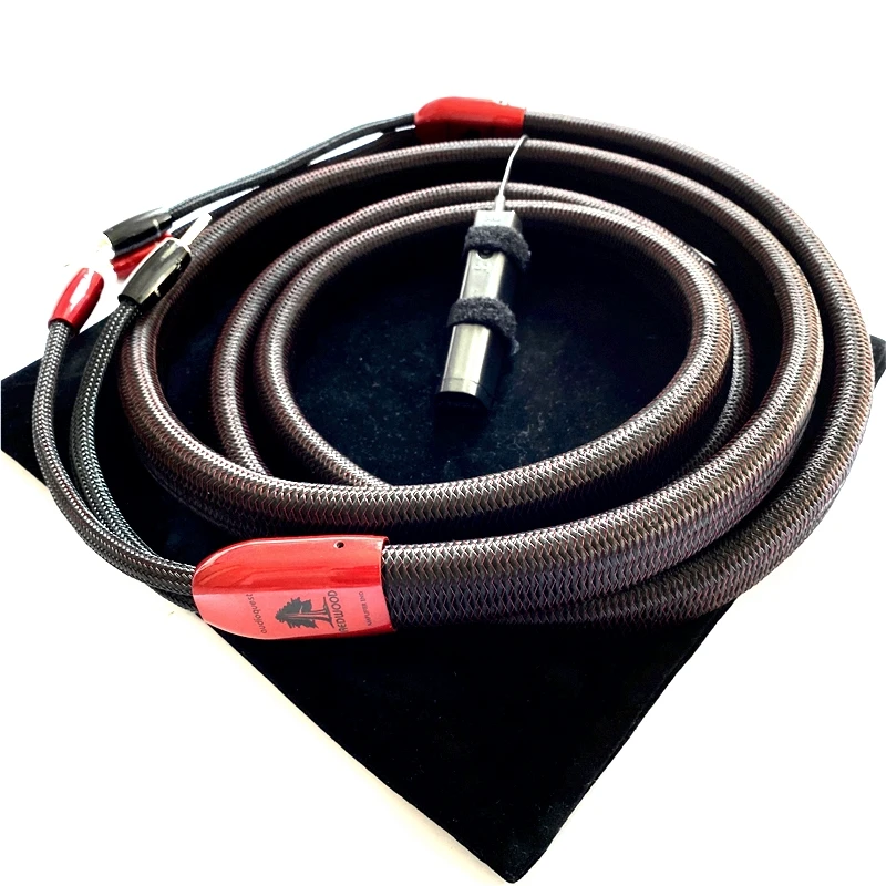 US $140.60 1Pcs Redwood Center Speaker Cable Silver Series 1000 Spade Banana Plug Carbon 72V DBS