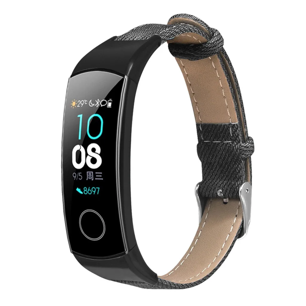 Джинсовый браслет металлический чехол ремешок для наручных часов huawei Honor Band 5/4