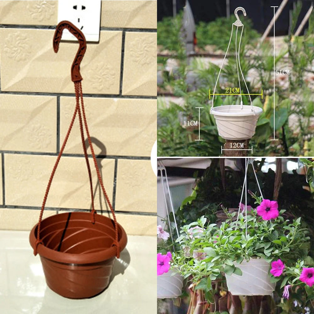 屋内屋外植物のためのバスケットハンギングプランターガーデンフラワー植木鉢 フック付き多肉植物ハンギングプランターバスケット 吊るしバスケット Aliexpress