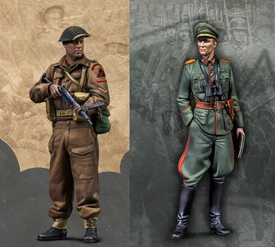1/35 Лэнс капрал и полицейский включают 2 человека смолы модель миниатюрная фигурка Неокрашенная