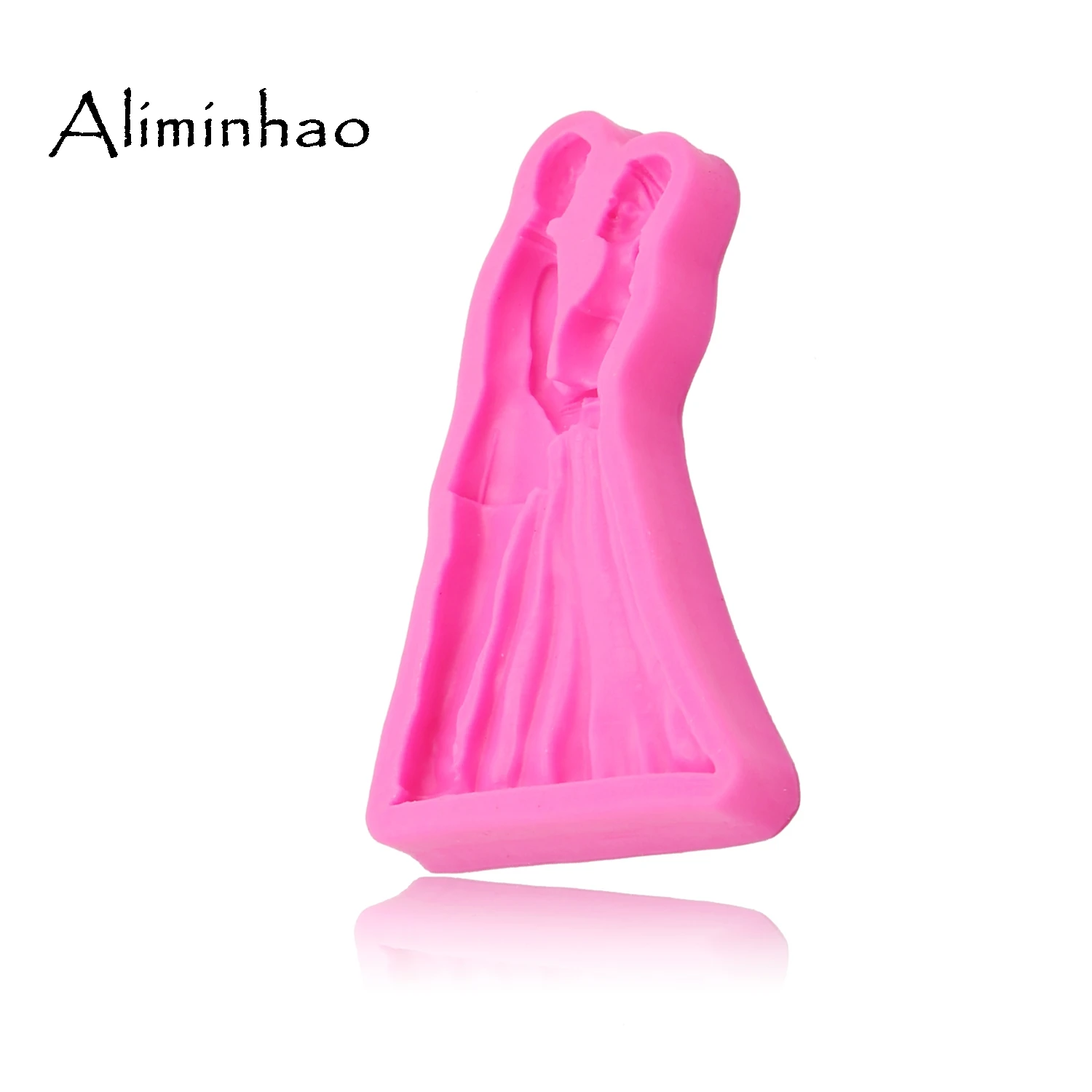 B1422 Bride groom shape Clay Resin Sugarcraft Silicone fondant mould Boy girl Wedding cake decorating tools chocolate molds