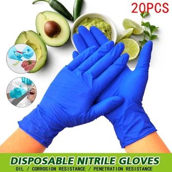 

Nitrile Gloves 20pcs/lot Food Grade Waterproof Allergy Free Disposable Work Safety Gloves Nitrile Gloves Mechanic
