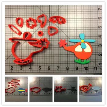 

Helicopter blimp shape fondant cookie cutters for boy's birthday fondant cake cookie cupcake decorating 3D printed mould