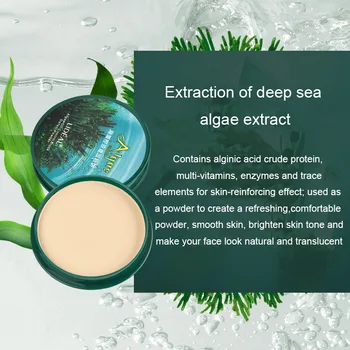 

Newly 1 Pcs Sea Algae Pressed Powder Face Concealer Oil Control Brighten Setting Makeups CLA88