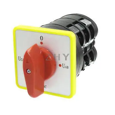 

AC 500V 16A Panel Mount 4 Positions Rotary Cam Changeover Switch