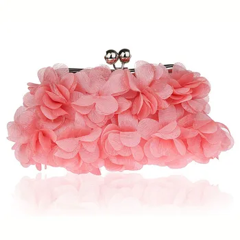 

2020 New Banquet Clutch Flower Bag Evening Totes for Womens Handbag Sweet Petal Bridesmaid Wedding Designer Bags with Rose