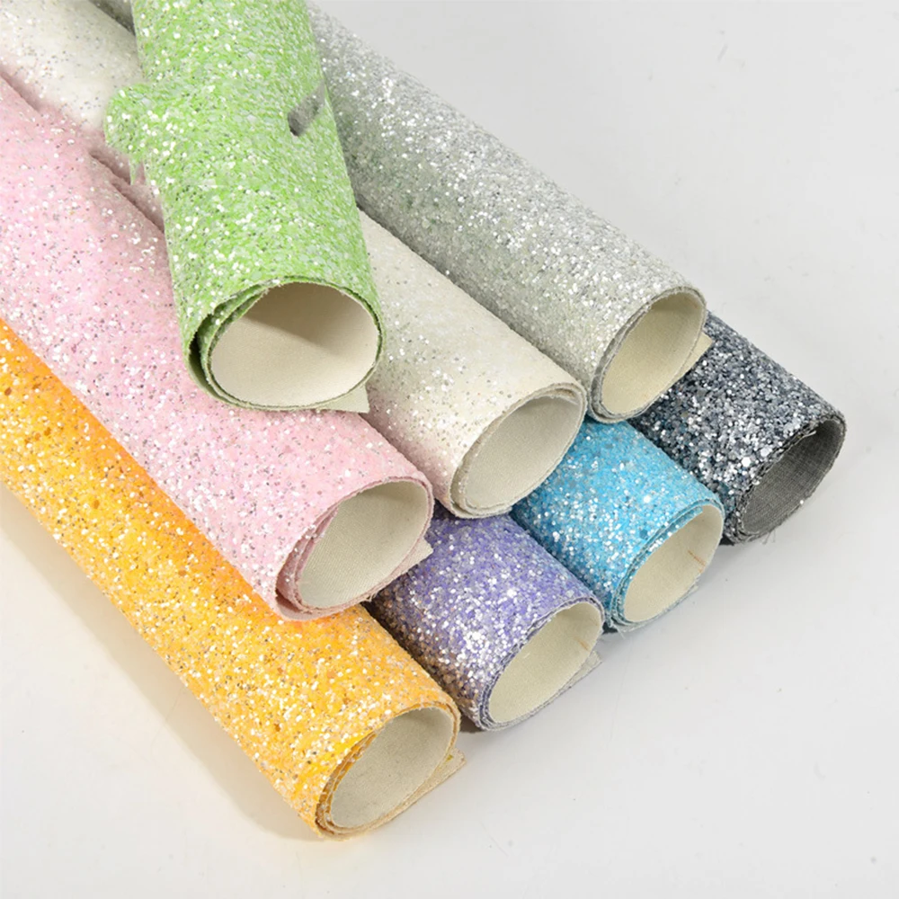 29x21cm Colorful Sequins Synthetic Leather Fabric Faux Leather Sheet