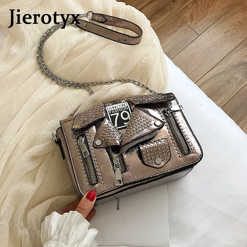 JIEROTYX Высококачественная Женская Повседневная сумка через плечо с заклепками в