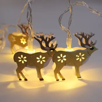 

Santa Snowman Elk Snowman Bell String Lights Iron Art Christmas Light Outdoor Outside Decoration Yard Garden Christmas Lamps