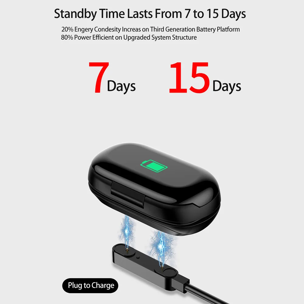 Smart Watch Color Screen Bracelet Double Bluetooth with Stereo Earbud Smart Watches PUO88