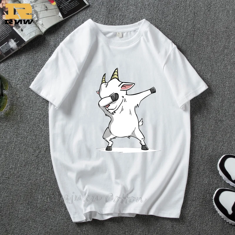 Dabbing Goat Футболка женская и мужская одежда забавная футболка для танцев с козами Harajuku модная футболка с графическим принтом Kawaii топы с принтом животных