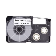 10 шт./лот XR-9WE для Casio Label Tape 9 мм черный на белой ленте картридж совместимый для Casio EZ-label принтер KL-120