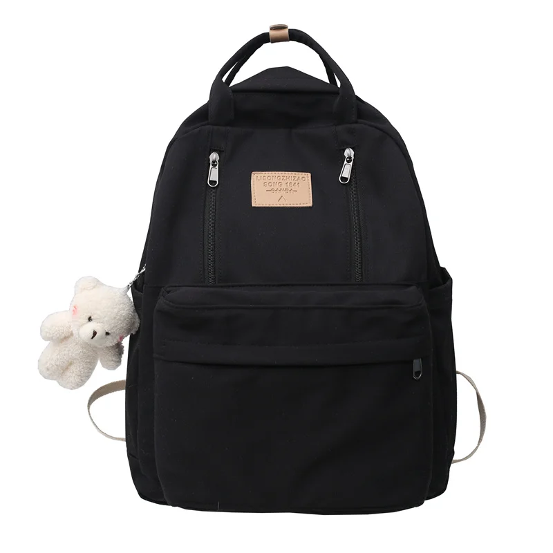 JULYCCINO  Multifunction Double Zipper Women Backpack Teenager Girls Laptop Backpack Student Shoulder Bag Korean Style Schoolbag fashionable travel backpacks
