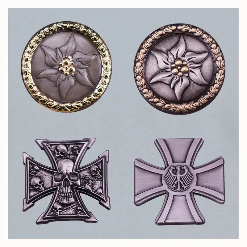 Preußische Krone Abzeichen - Metall Emblem In Dark Khaki