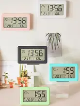  Digital Clock Thermometer Hygrometer Meter LED Indoor Electronic Humidity Monitor Clock Desktop Table Clocks For Home 