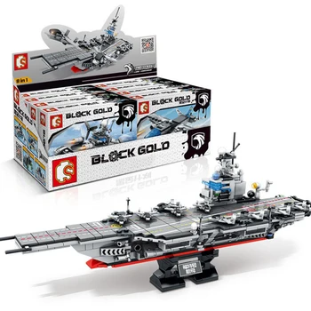

836+Pcs 8-in-1 MOC Modern Aircraft Carrier Model DIY Building Toy Kit