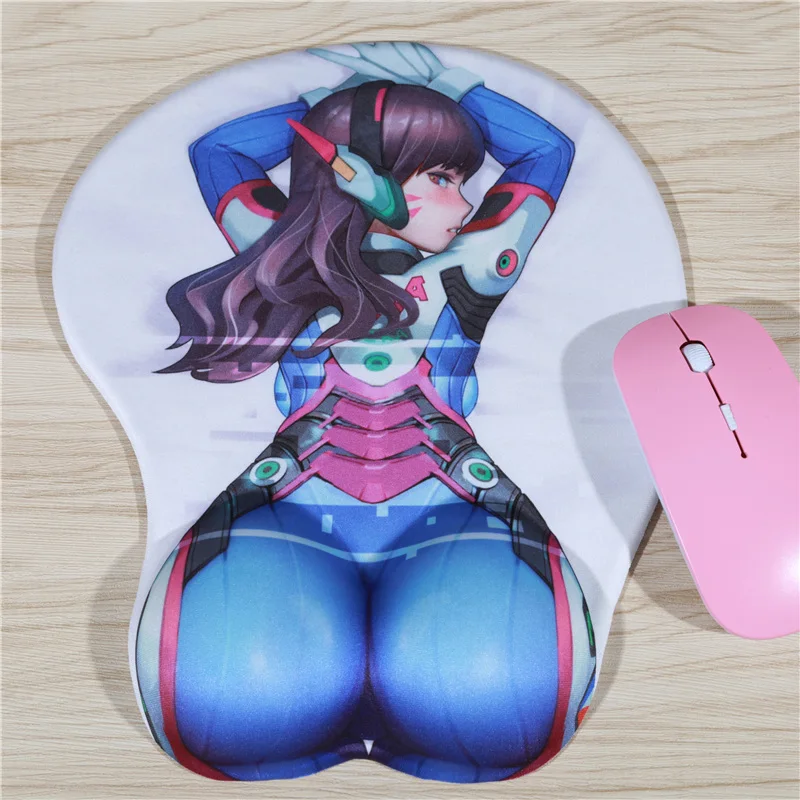 FFFAS 3D подставка для запястья коврик для мыши DVA D. Va игра силикагель Сексуальная аниме-девушка Oppai хип приклад Boob коврик для мыши для компьютера