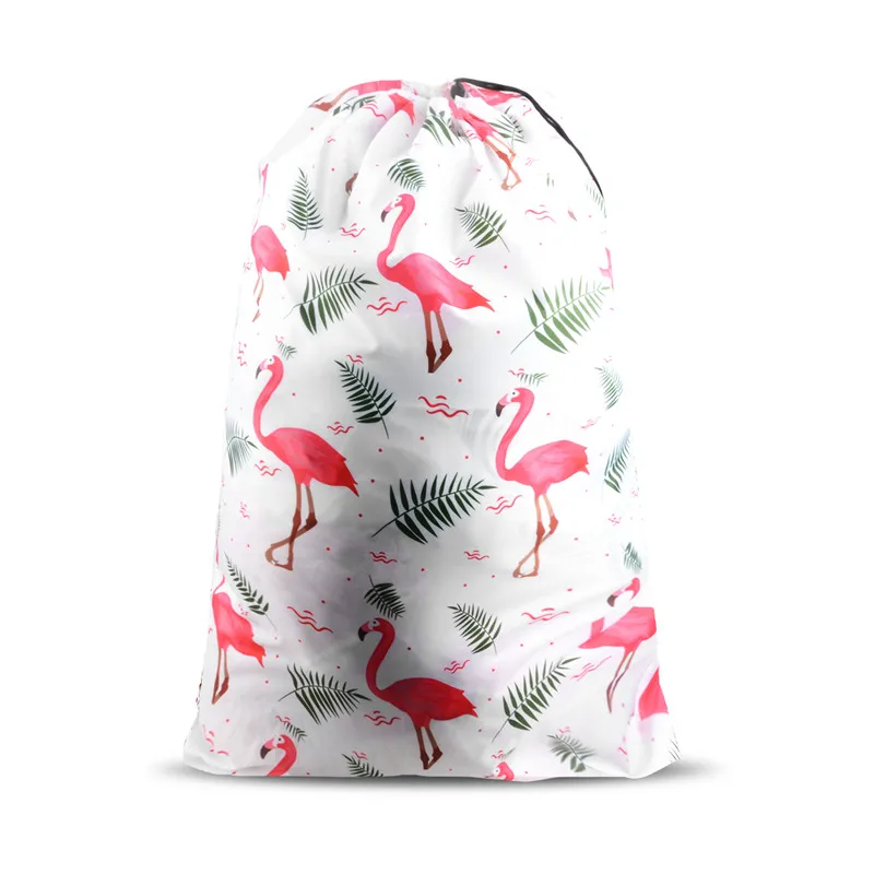1 pack flamingo 2 пакет очень большой мешок для стирки, сверхмощная дорожная сумка для грязных вещей, мешок для грязной одежды на шнурке, прочный мешок для Рип-стопа для Ca - Цвет: 1 pack flamingo
