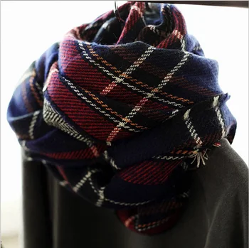 

Autumn and Winter 2020 New European and American British Plaid Double Side Plaid Cashmere Imitation Scarf Shawl