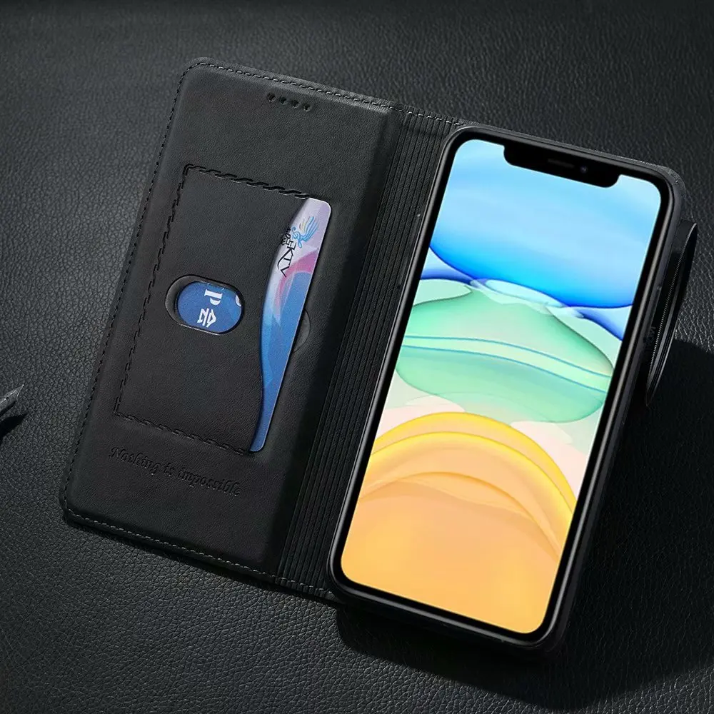 Роскошный Магнитный чехол-книжка для IPhone 11 Pro XR Xs MAX X 8 7 6 6s Plus 10 X кожаный чехол-книжка для телефона iPhone 11 Coque
