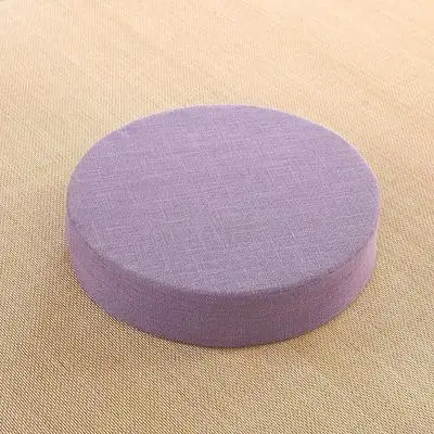 Round Linen Yoga Meditation Cushion with Removable and Washable Cover, Japanese Tatami Style