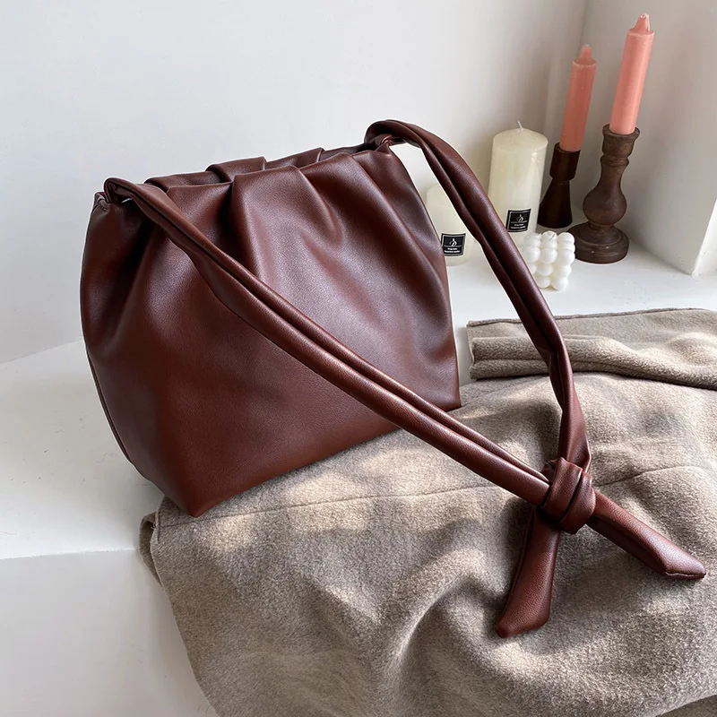 Женская сумка, зима, новинка, известный бренд, большая вместительность, простая сумка через плечо, модная брендовая сумка-мешок
