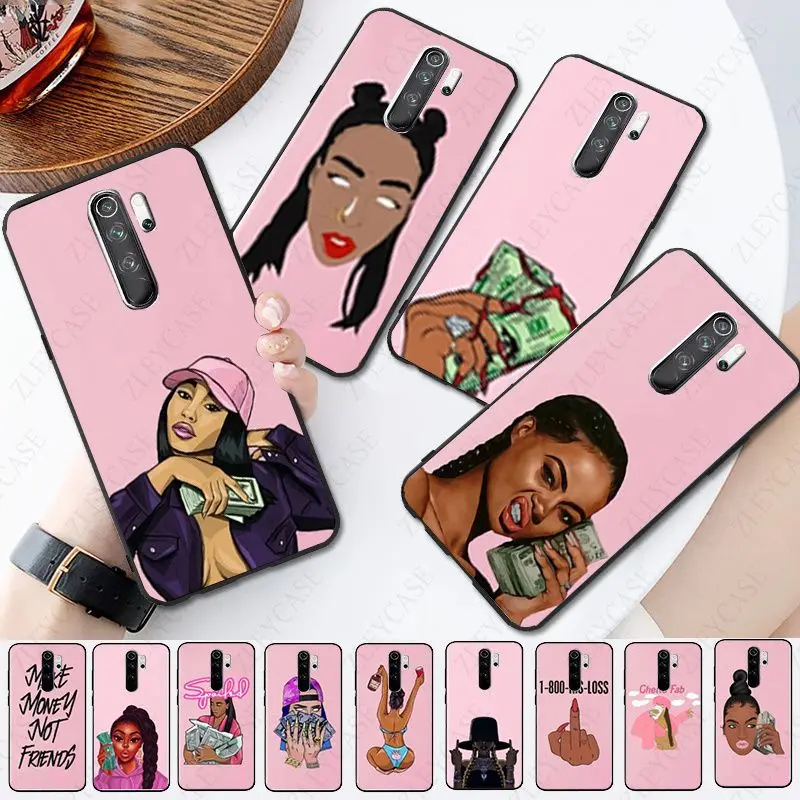 Черный американский чехол для телефона с монетами KDMOJI KASH DOLL redmi note8pro note7 note5 note6pro 8T