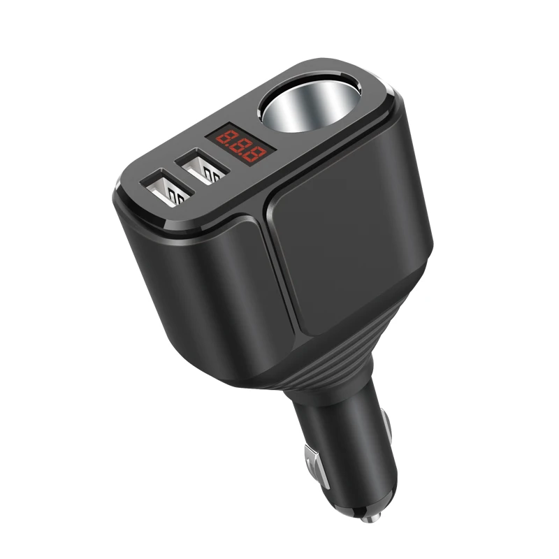 Автомобильное зарядное устройство Licheers с двумя USB портами и цифровым дисплеем 3 4