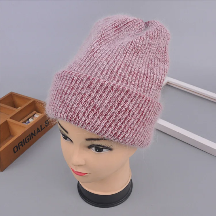 Fashion Women Casual Solid Sleeve Head Cap Female Wholesale New Arrival Hot Sale Knitted Hat Beanie Hat - Цвет: Белый