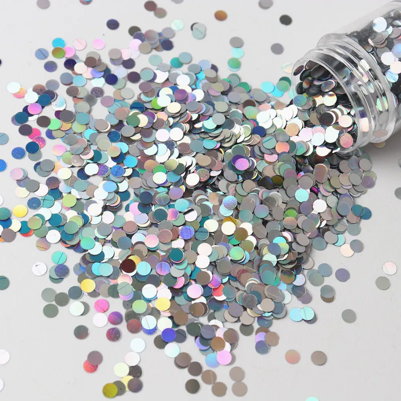 3mm 10ml Holographic Round Nail Sequins Sparkling Ultra Thin High Temperature Resistant Neon Light For Design Nail Decoration