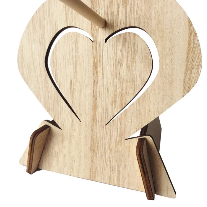 Hot Wooden Donut Stands Heart-shaped Holder for Wedding Birthday Party Donuts Display Corner Decoration FQ-ing