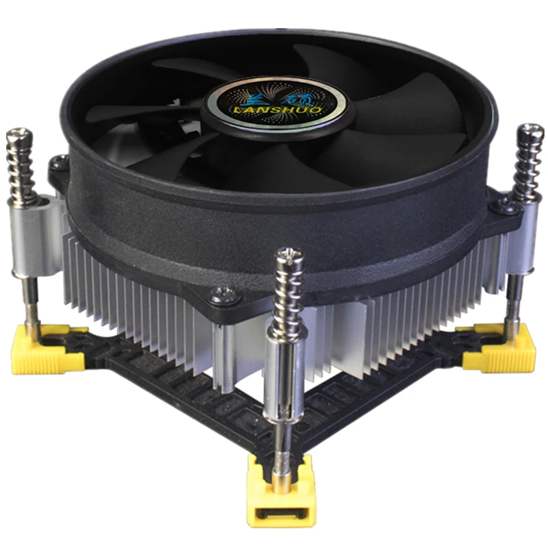 Radiador de Led para Cpu com Núcleo de Cobre e Alumínio 90mm para Lga 1356 e 1366 Cooler 1200 1150 1151 1155 1156 4 Cooler radiador de led para cpu, com