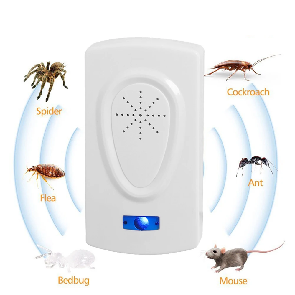 Safe Ultrasonic Electronic Pest Mosquitos Bug Cockroachs Insect Repeller Mini Rejecter Easy To Use