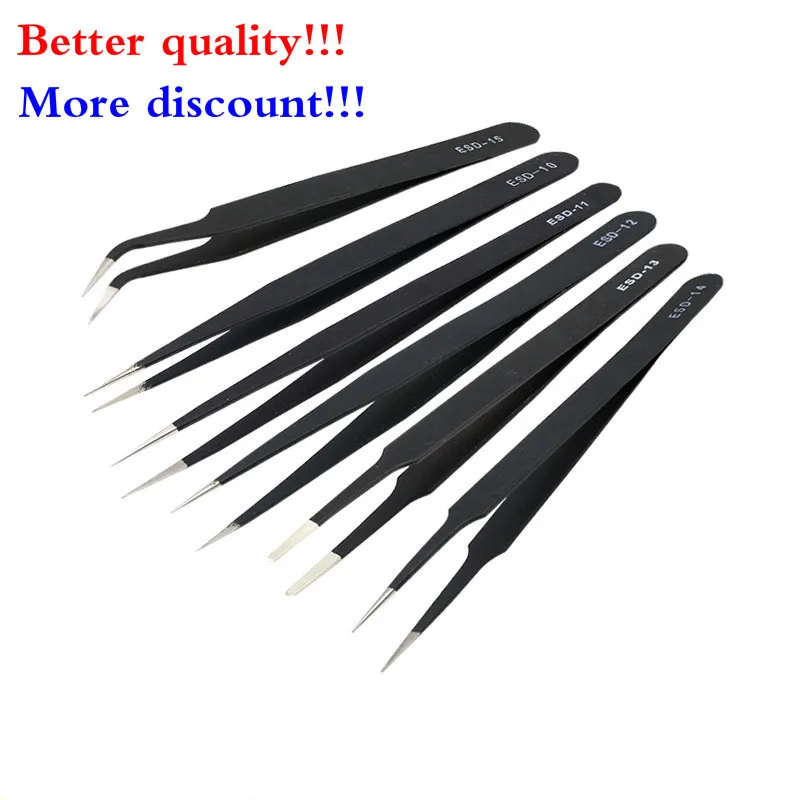 ESD Tweezers Set Precision Industrial Tweezers Antistatic Stainless