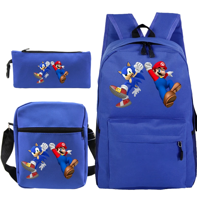 Sac A Dos 3 шт./компл. Mochila Sonic зубная щётка рюкзак Супер Марио Plecak Карандаш Чехол школьный рюкзак с рисунком из аниме Kpop Тетрадь дорожная сумка для девочек-подростков