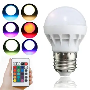 

E27 3W RGB LED Light Bulb with Remote Control Multicolor Dimmer Bulb Lamp Indoor New Year Party Wedding Decor Lighting
