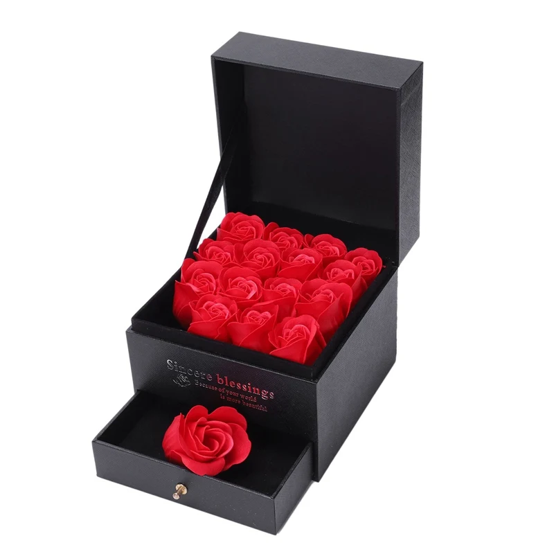 

Simulation Rose Soap Flower With Box Wedding Souvenir Valentines Day Gift Birthday Beautiful Gift For Mother